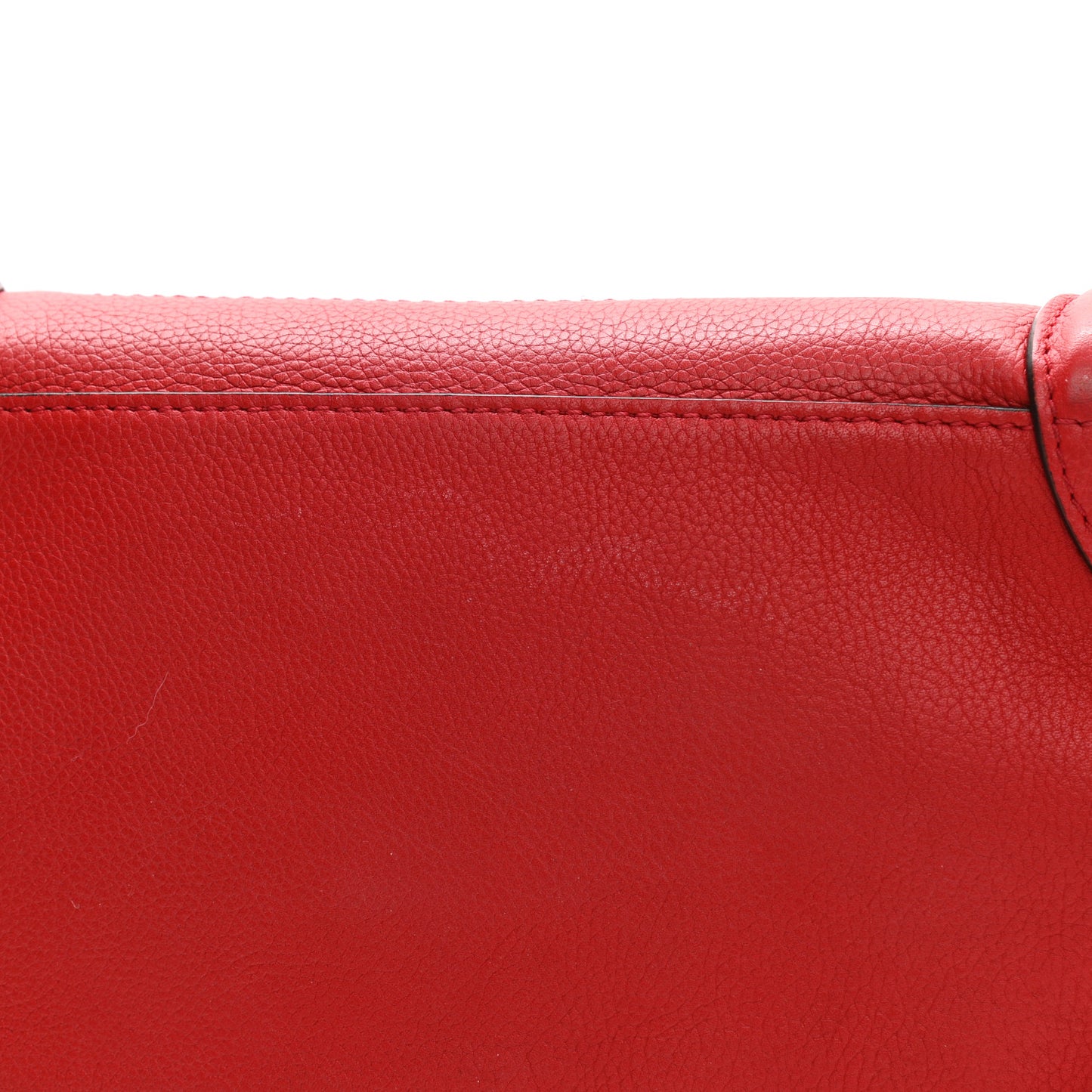 Drummed Calfskin Mini Luggage Coquelicot