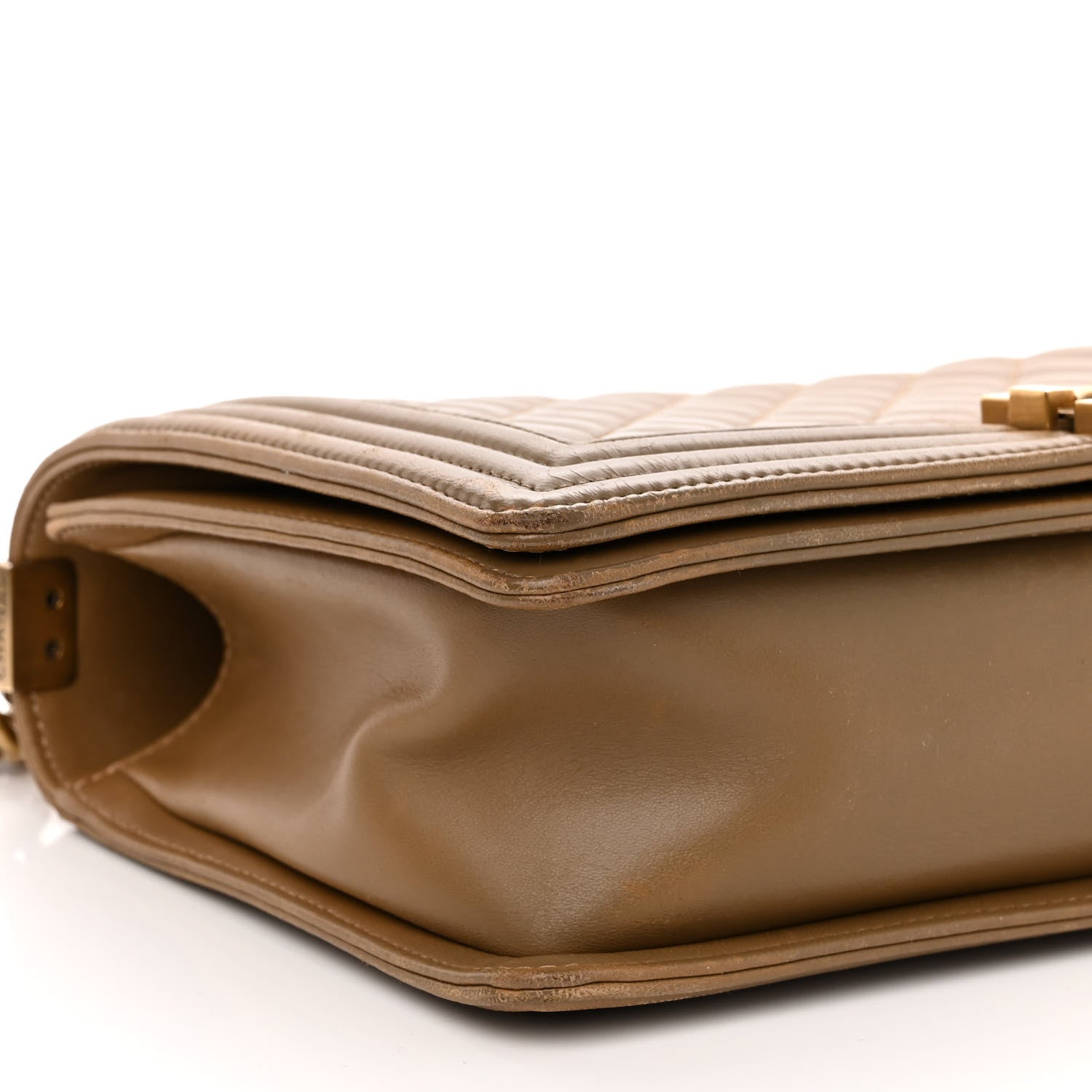 Chanel Lambskin Quilted New Medium Boy Flap Dark Beige 9 of 12