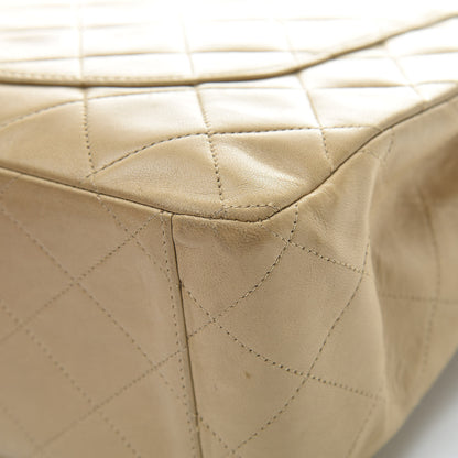 Chanel Lambskin Quilted Maxi Single Flap Dark Beige 12 of 24