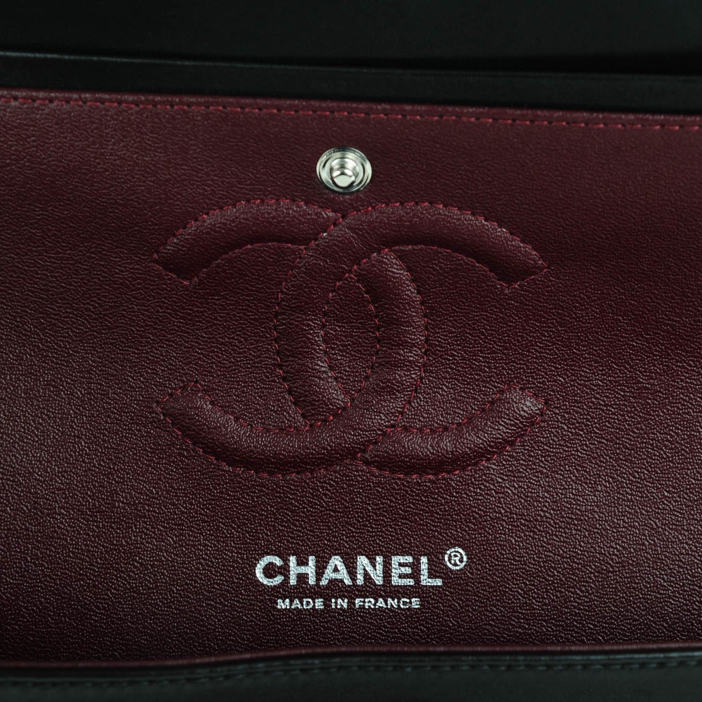 Lambskin Quilted Medium Double Flap Black