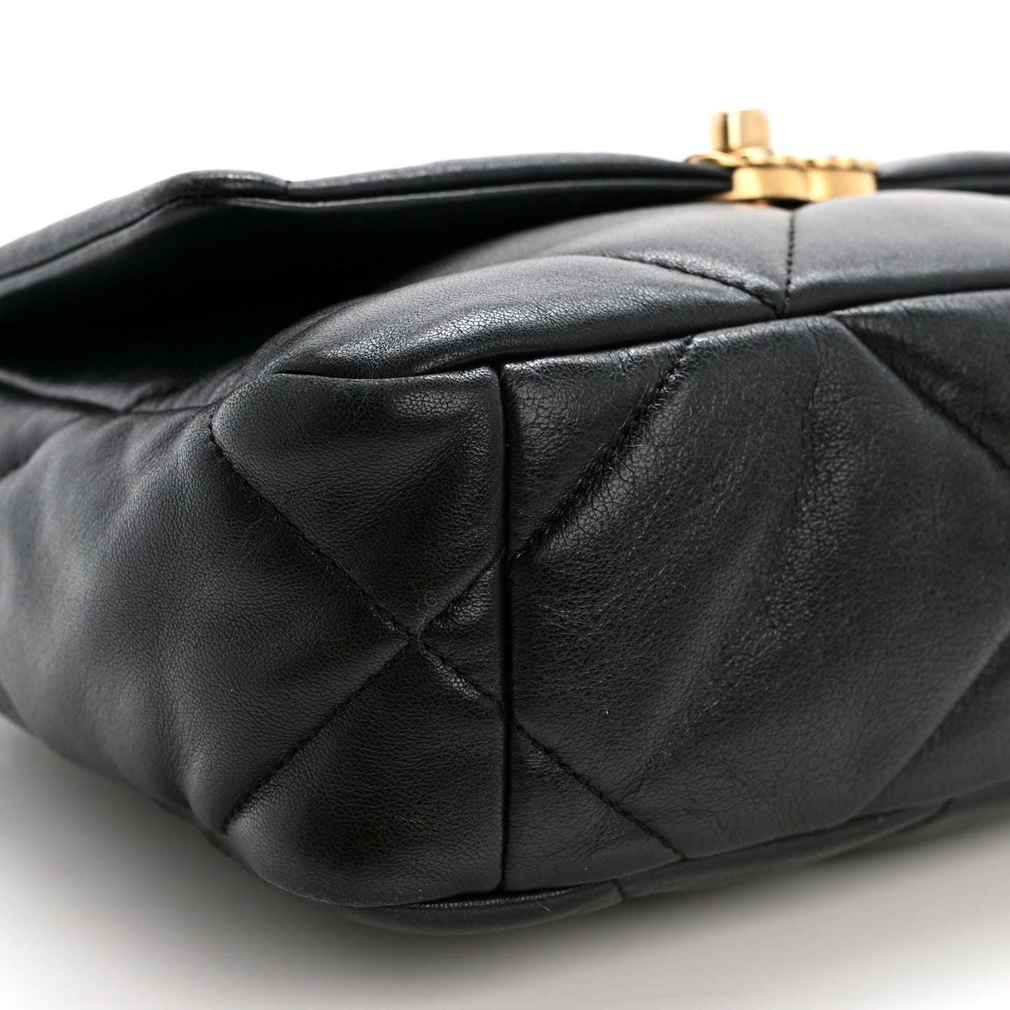 Goatskin Quilted Medium Chanel 19 Flap Black