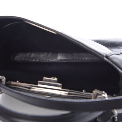 Fendi Vitello Seta Python Crocodile Monster Eyes Medium Peekaboo Iconic Satchel Black Girasole 5 of 11