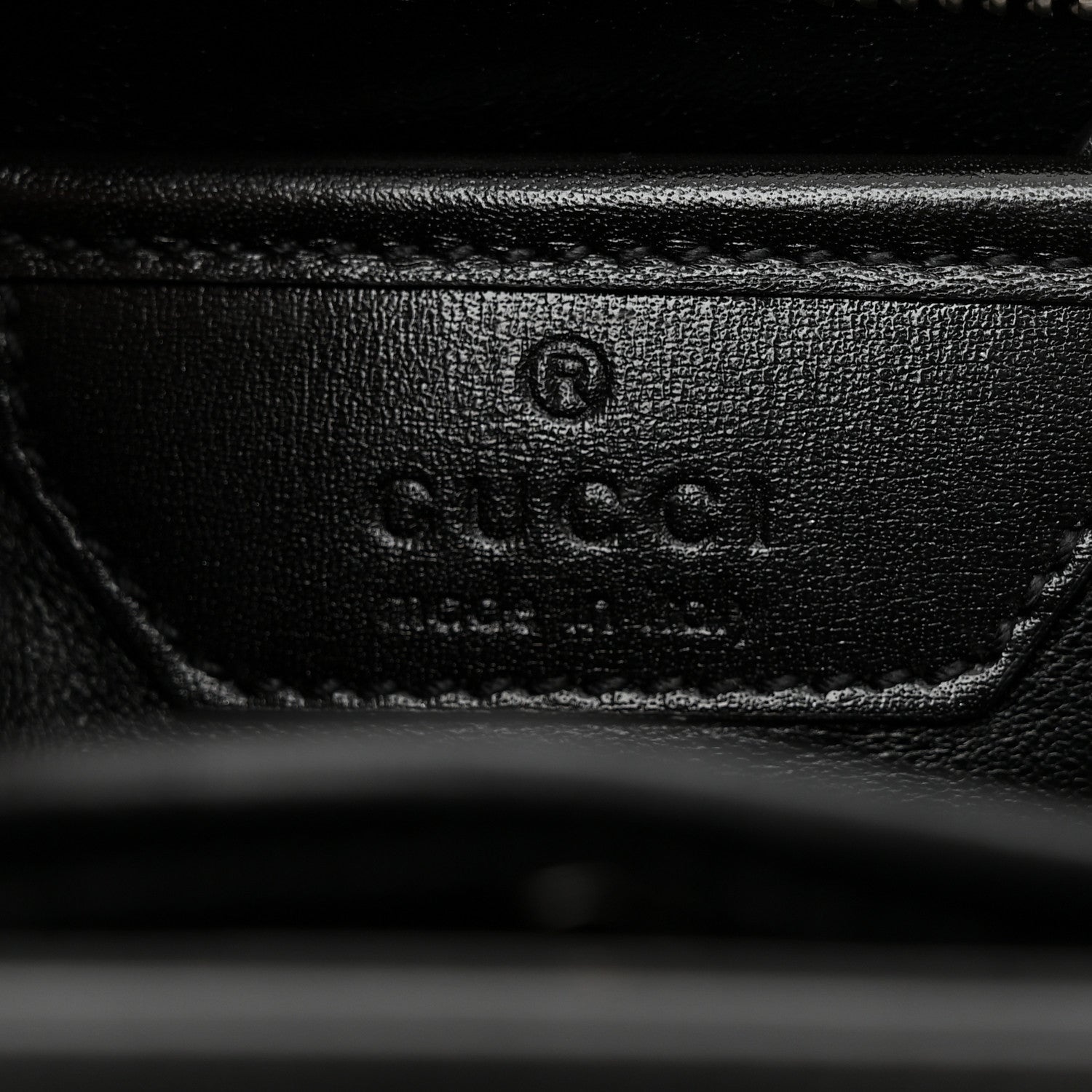 Gucci Boarded Dyana Lux Calfskin Web Monochrome Small Bamboo 1947 Top Handle Bag Black 7 of 12