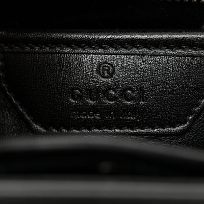 Gucci Boarded Dyana Lux Calfskin Web Monochrome Small Bamboo 1947 Top Handle Bag Black 7 of 12