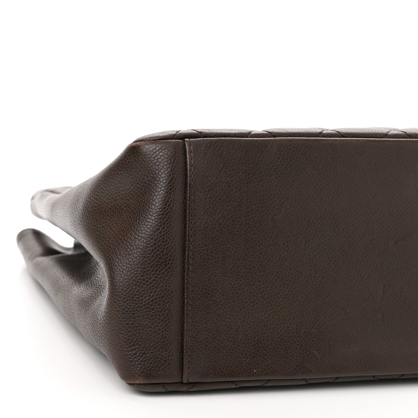 Caviar Quilted Grand Shopping Tote GST Dark Brown