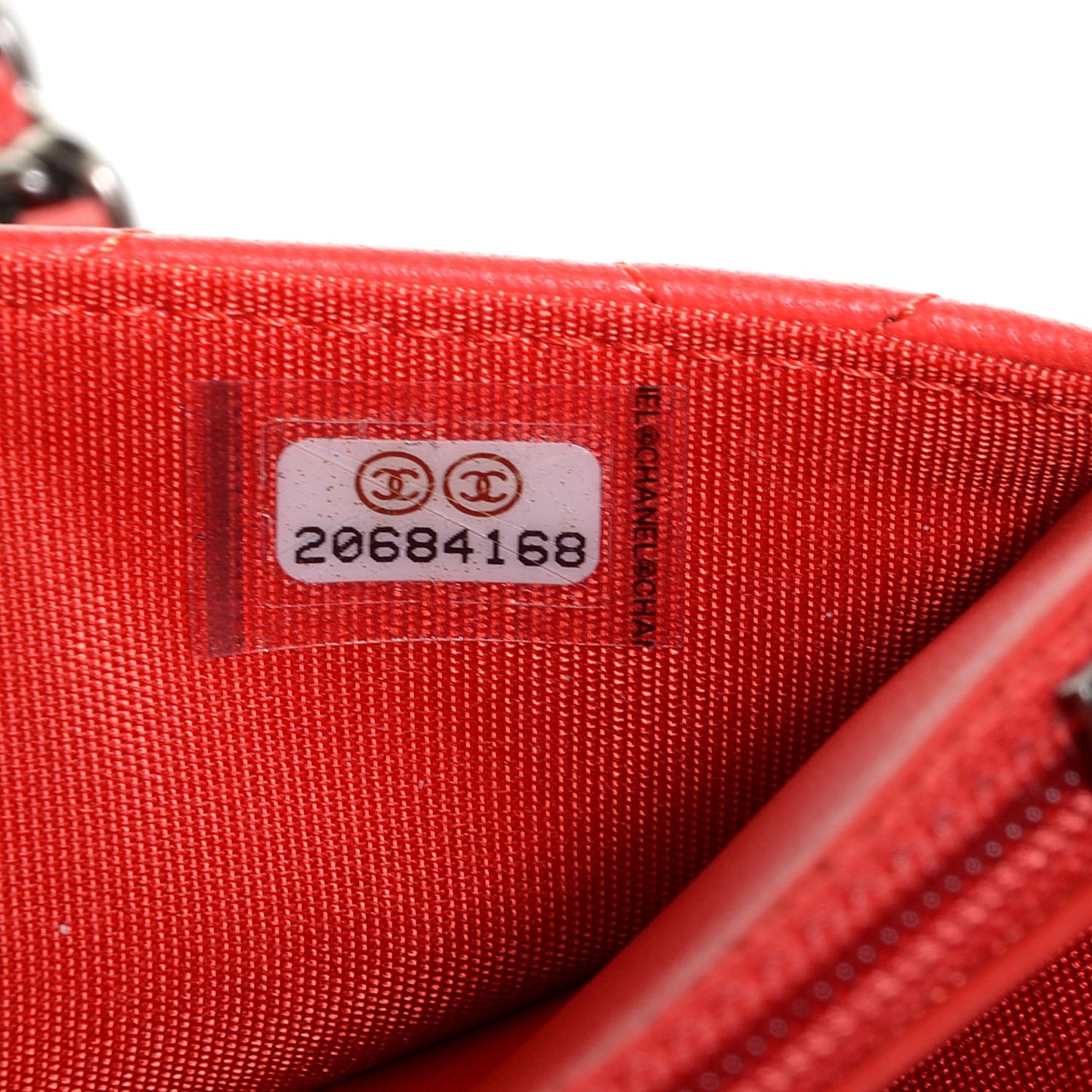 Lambskin Boy Wallet On Chain WOC Red