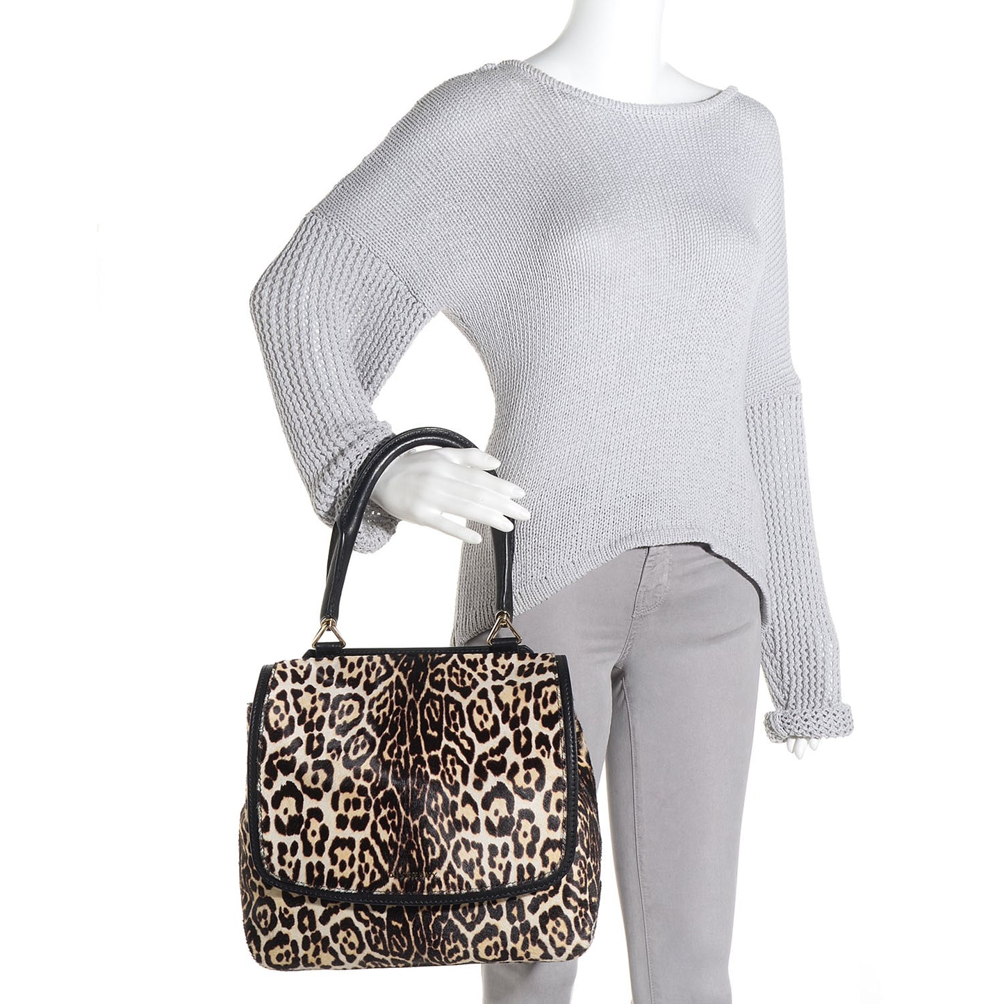 Calf Hair Leopard Print Mirte Saddle Bag