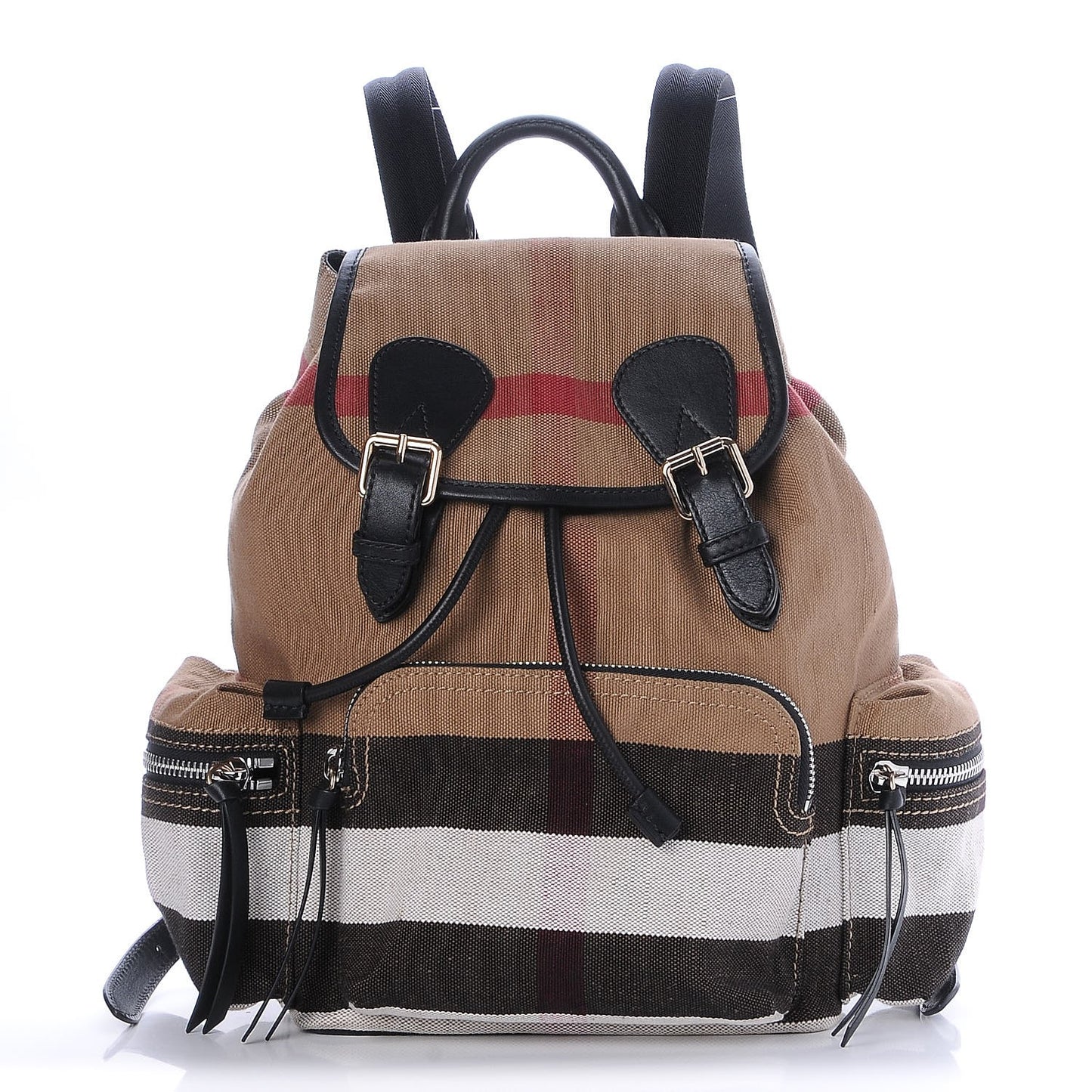 Canvas Mega Check Medium Rucksack Backpack Black