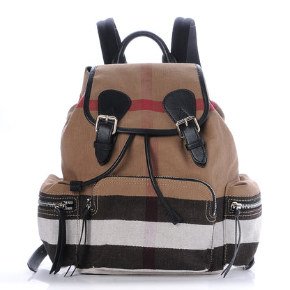 Burberry Canvas Mega Check Medium Rucksack Backpack Black 1 of 8