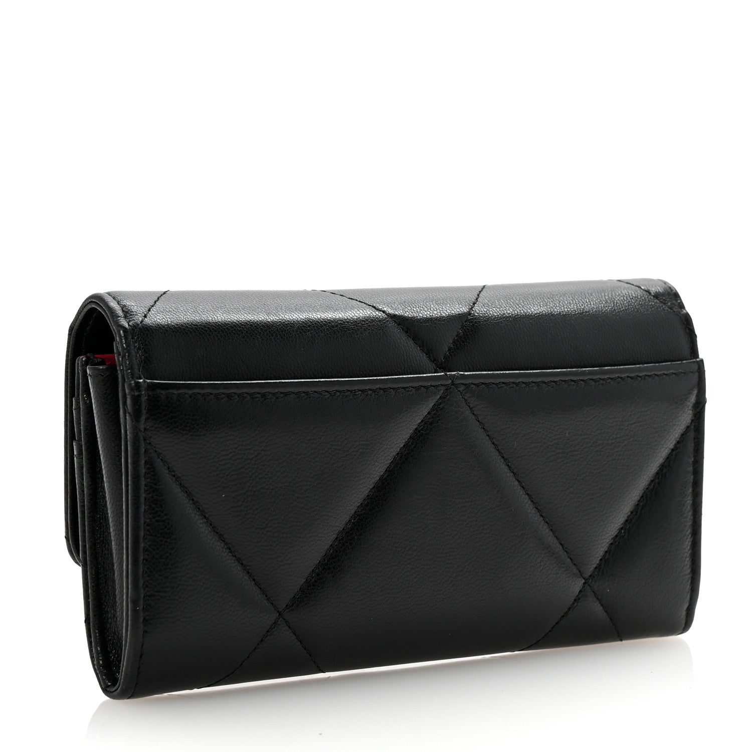 Chanel Lambskin Quilted Chanel 19 Flap Wallet Black 3 of 8