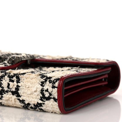 Gucci Tweed GG Monogram Mini Dionysus Chain Wallet White Black Romantic Cherry 8 of 11