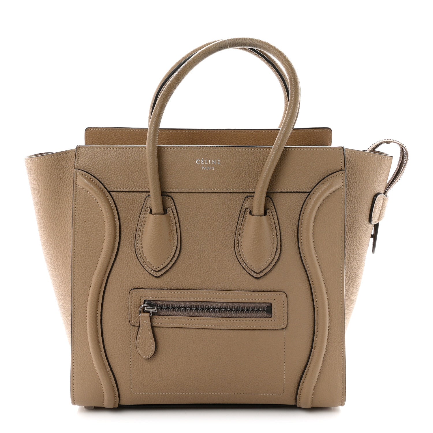 Celine Drummed Calfskin Micro Luggage Dune 1 of 11