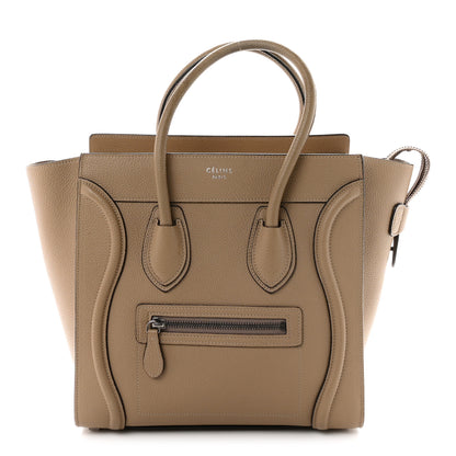 Celine Drummed Calfskin Micro Luggage Dune 1 of 11