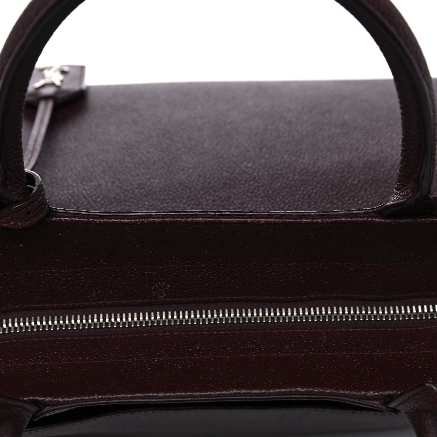 Grained Calfskin Medium Cabas Rive Gauche Amaranto
