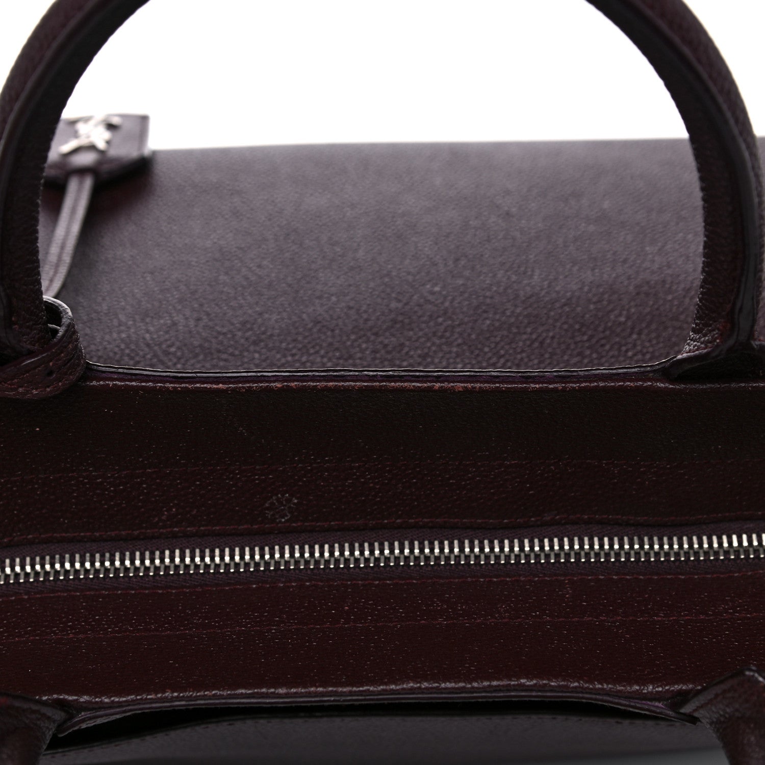 Saint Laurent Grained Calfskin Medium Cabas Rive Gauche Amaranto 27 of 29