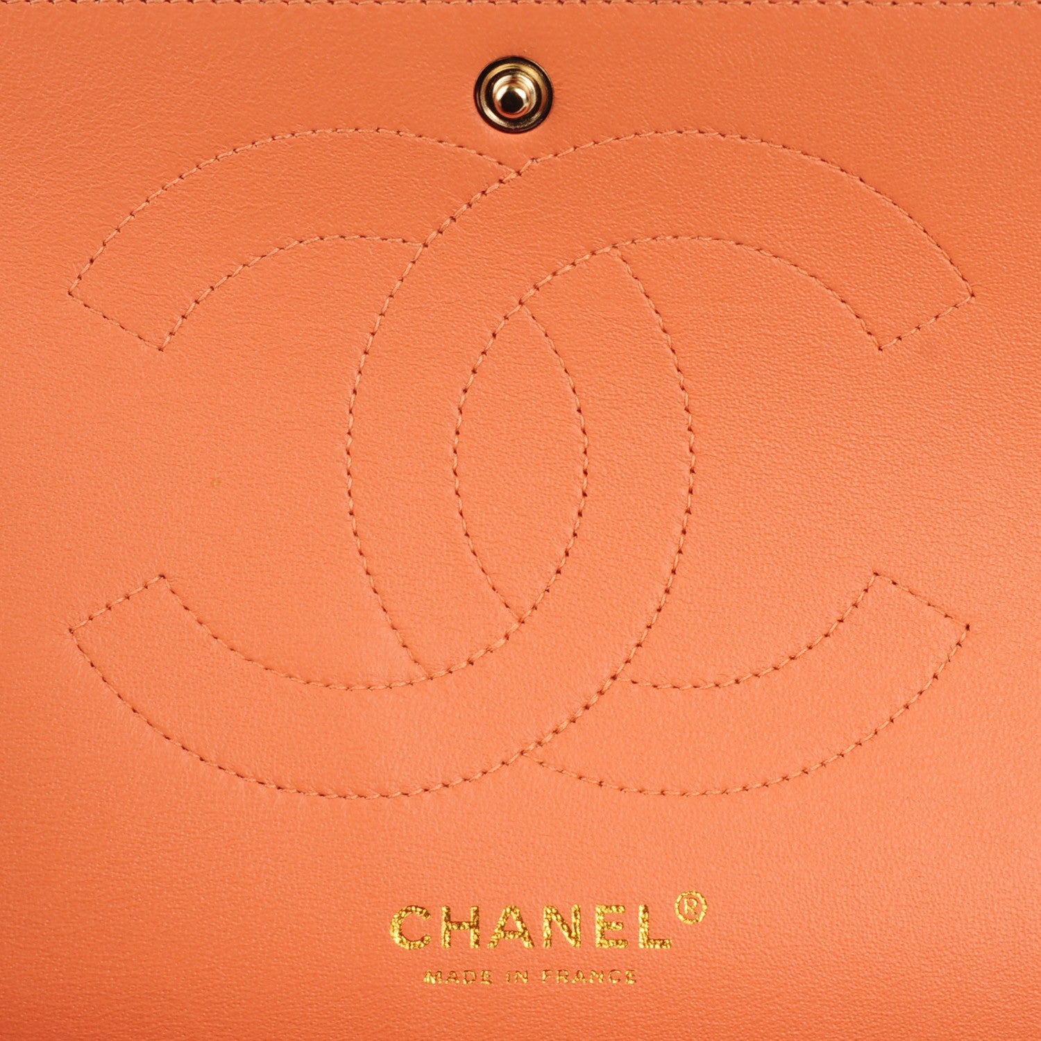 Chanel Lambskin Quilted Jumbo Double Flap Light Orange 7 of 9
