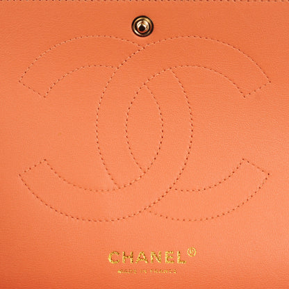Chanel Lambskin Quilted Jumbo Double Flap Light Orange 7 of 9