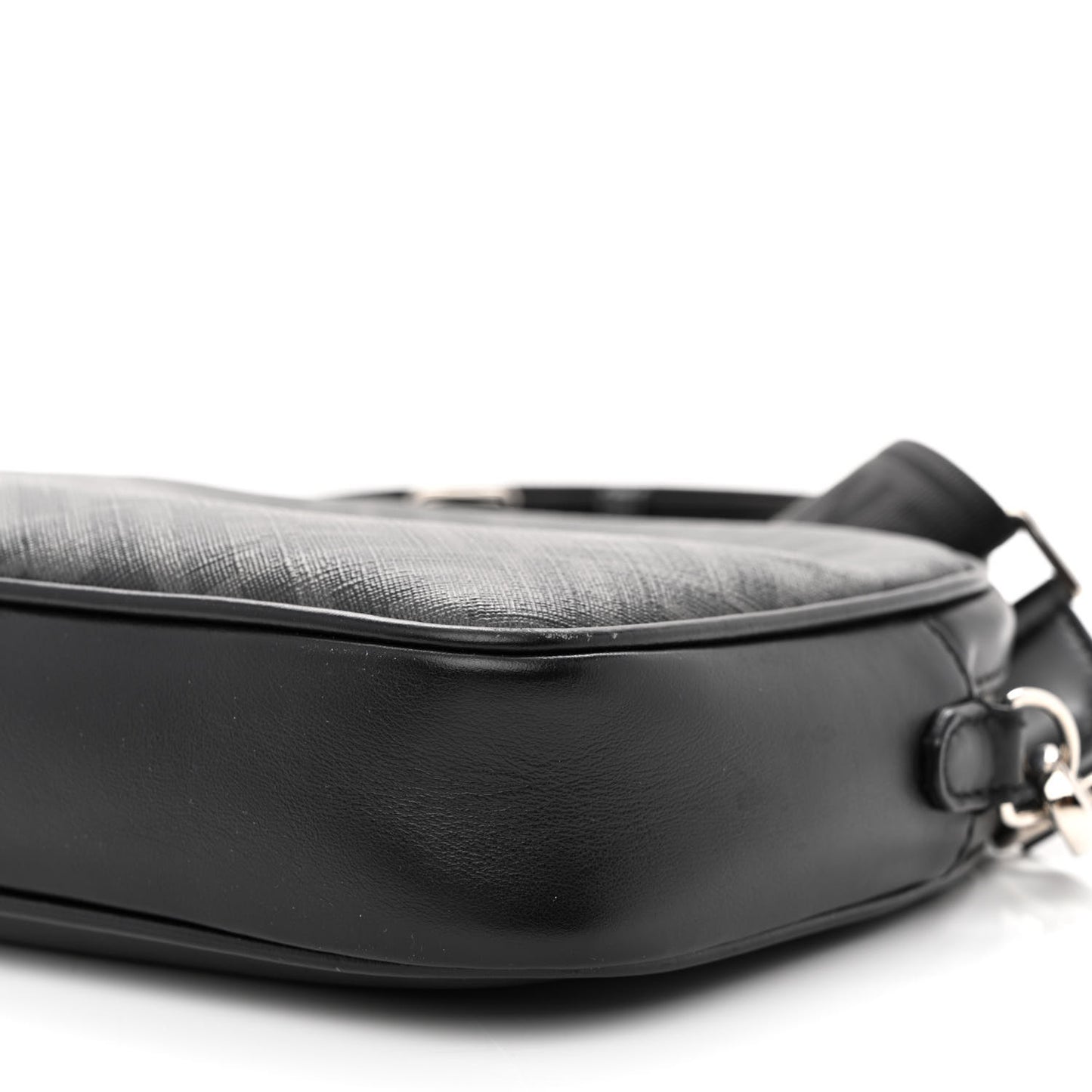 Shiny Glazed Fabric Vitello Cover FF 1974 Logo Medium Camera Case Black