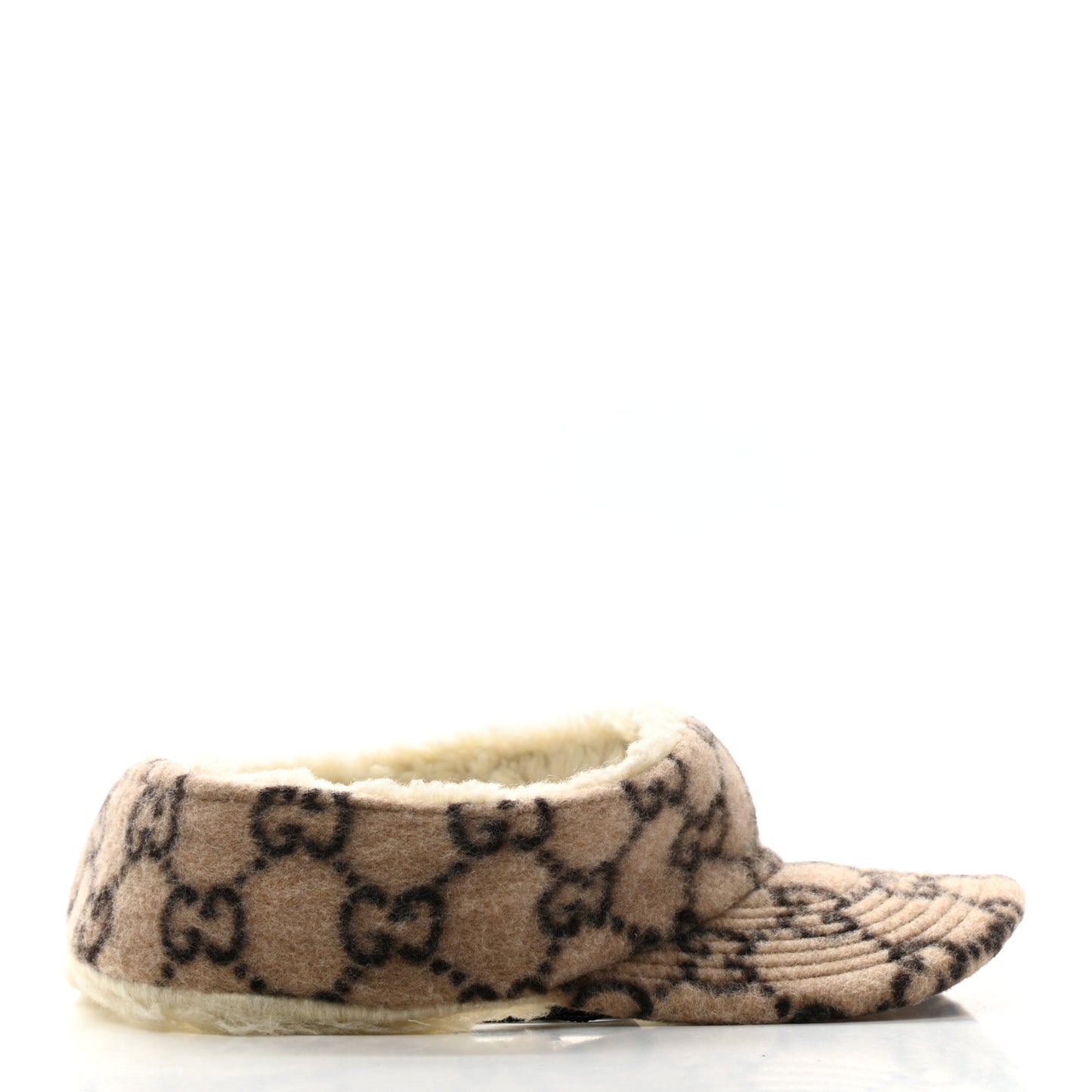 Covered Wool GG Monogram Visor Beige Ebony