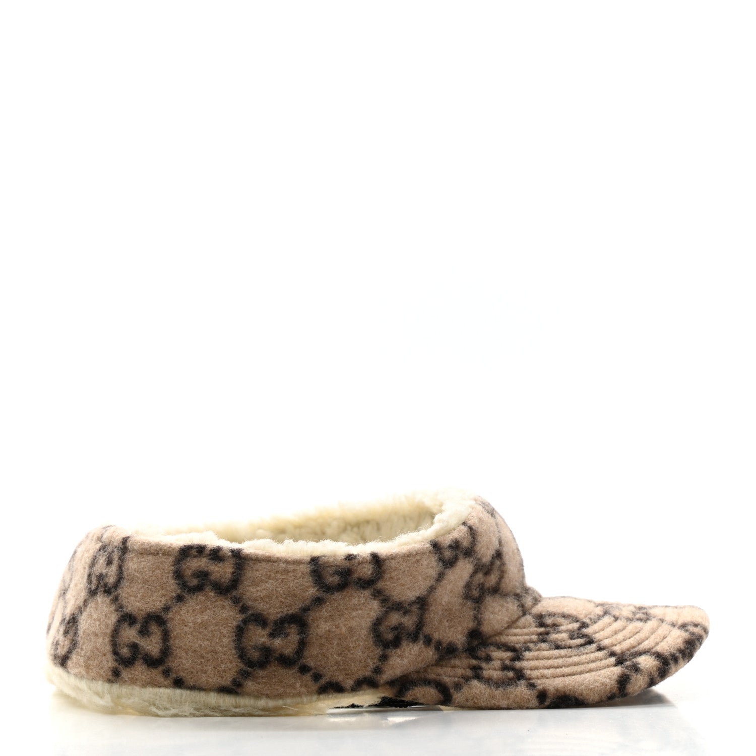 Gucci Covered Wool GG Monogram Visor Beige Ebony 5 of 12