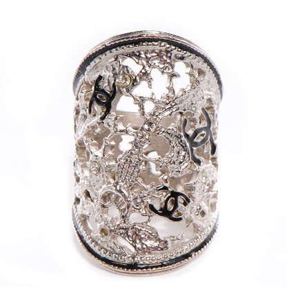 Chanel Filigree CC Cocktail Ring Silver 1 of 5