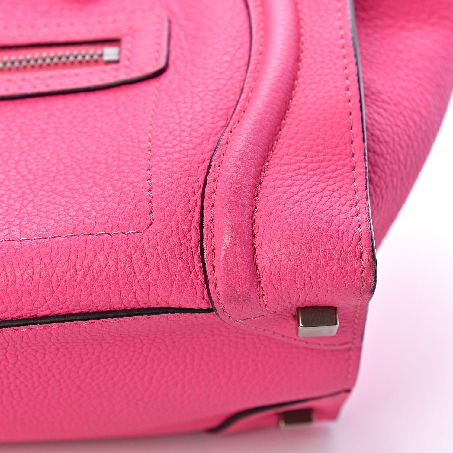 Celine Drummed Calfskin Micro Luggage Fluo Pink 10 of 12