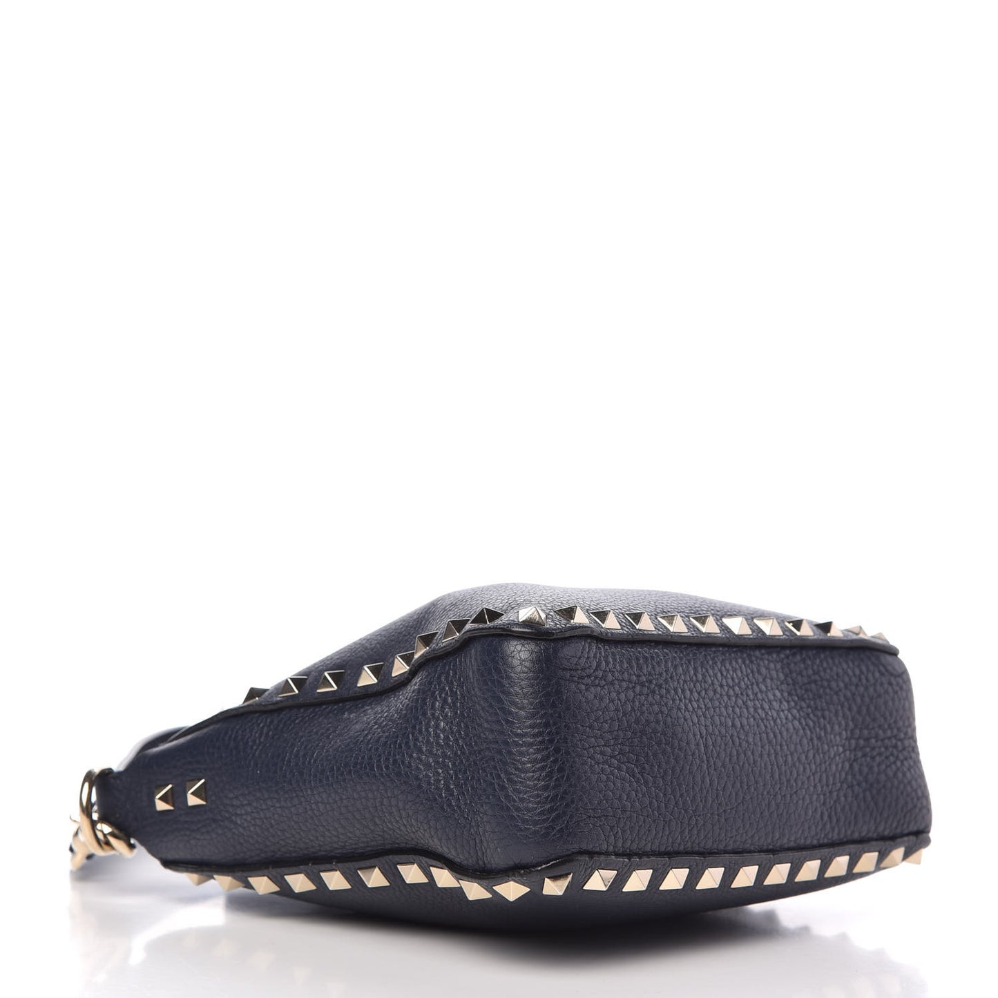 Pebbled Calfskin Mini Rockstud Flip-Lock Messenger Bag Marine