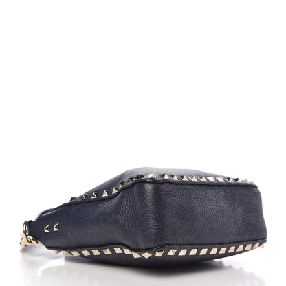 Valentino Garavani Pebbled Calfskin Mini Rockstud Flip-Lock Messenger Bag Marine 4 of 19