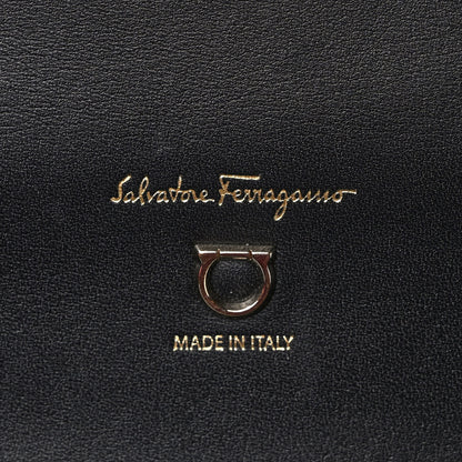 Salvatore Ferragamo Calfskin Woven Small Studio Top Handle Bag Black 8 of 11