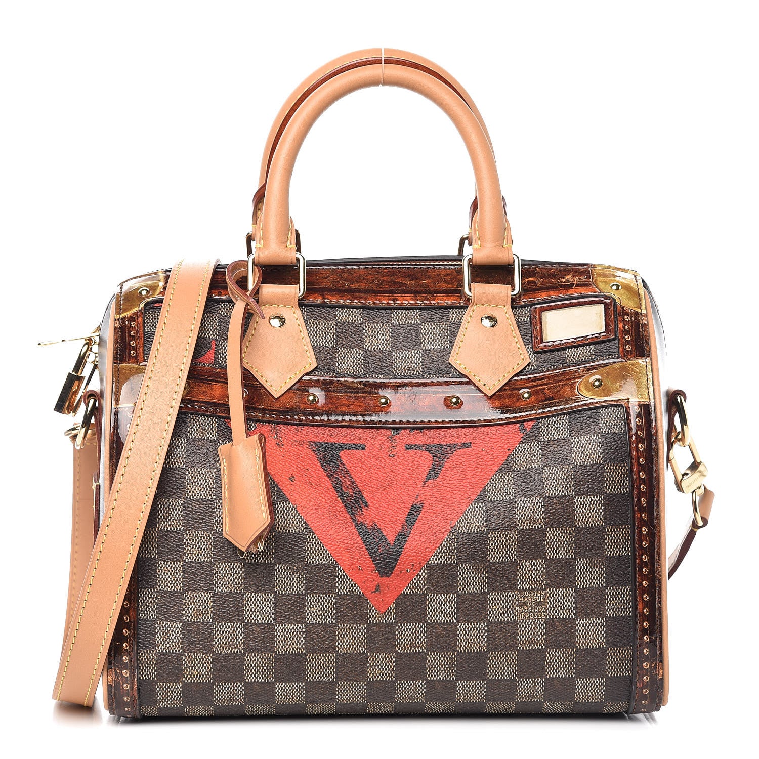 Louis Vuitton Transformed Damier Ebene Time Trunk Speedy Bandouliere 25 Black 1 of 10