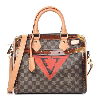 Louis Vuitton Transformed Damier Ebene Time Trunk Speedy Bandouliere 25 Black 1 of 10