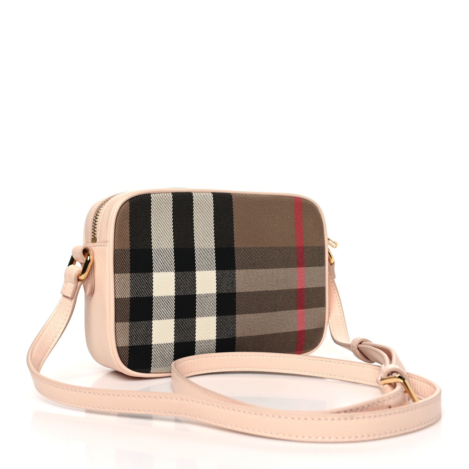 Burberry Calfskin House Check Small Camera Bag Pale Cameo 3 of 9
