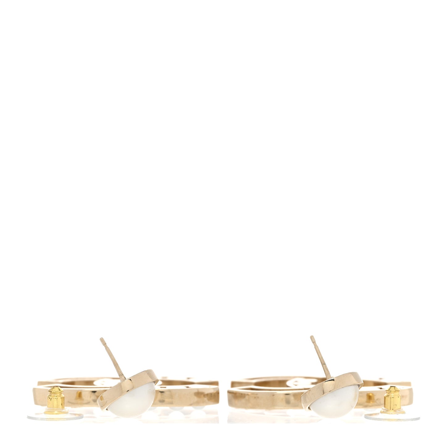 Metal Pearl Mademoiselle Drop Earrings Gold