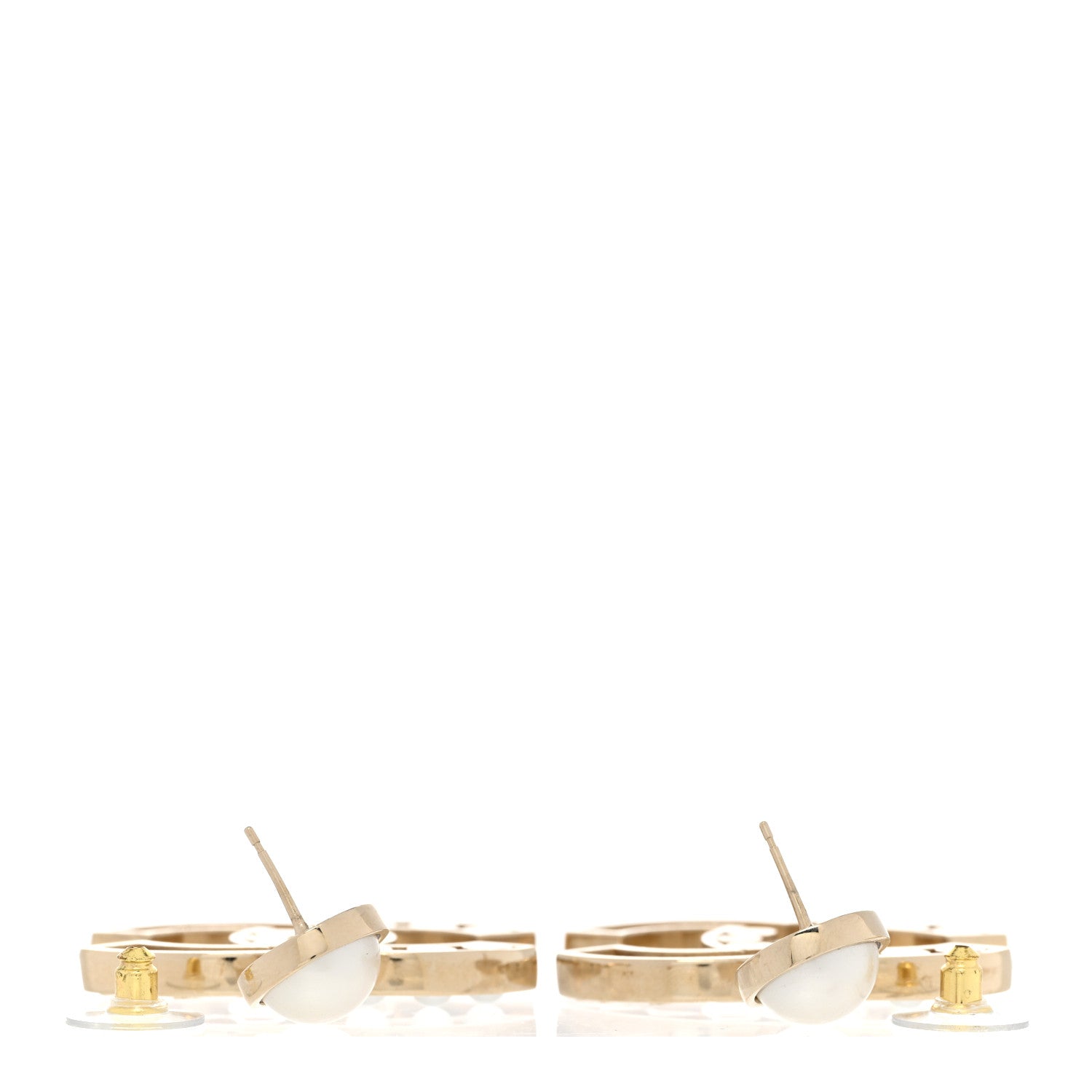 Chanel Metal Pearl Mademoiselle Drop Earrings Gold 3 of 5