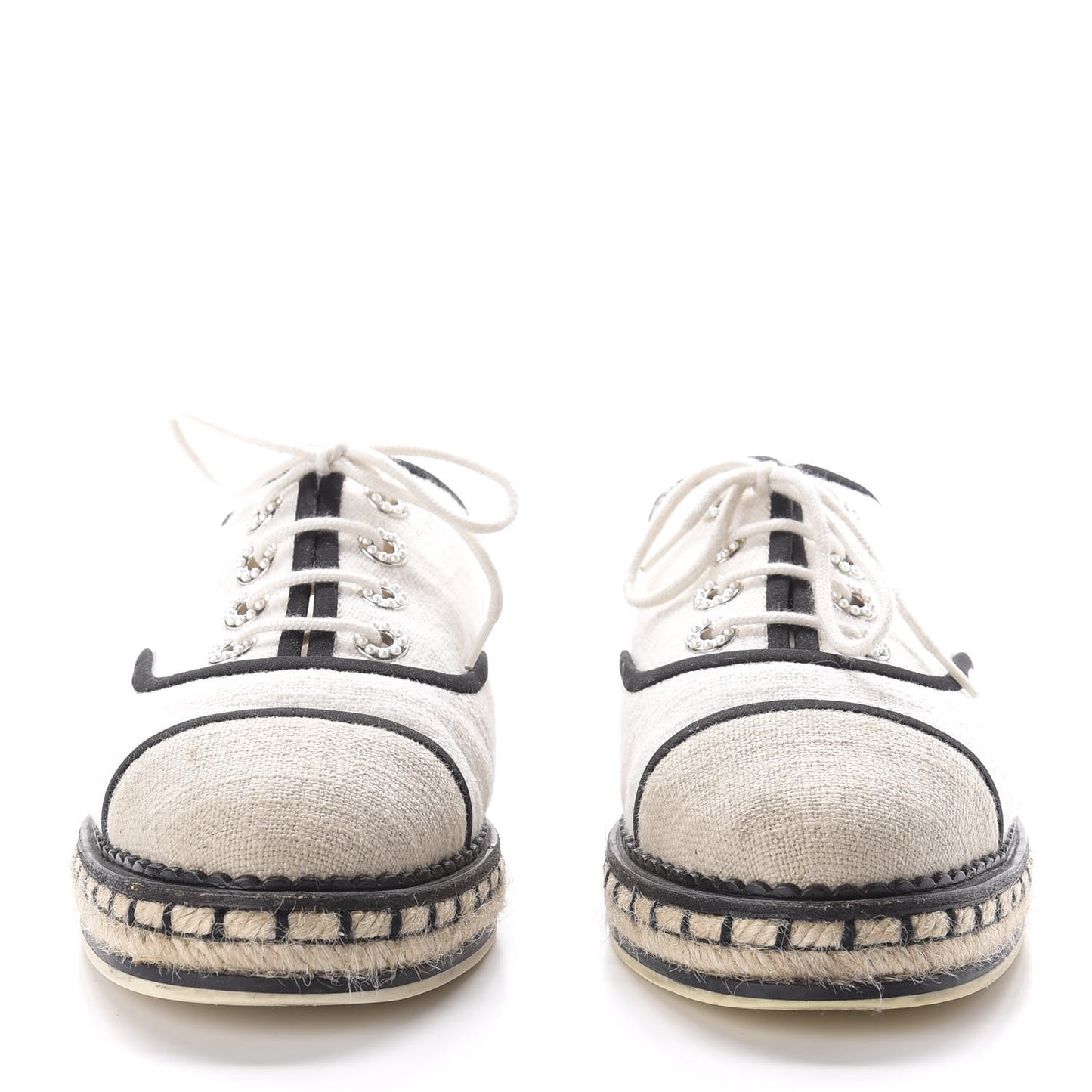 Cotton Lace Up Espadrilles 39 Light Beige