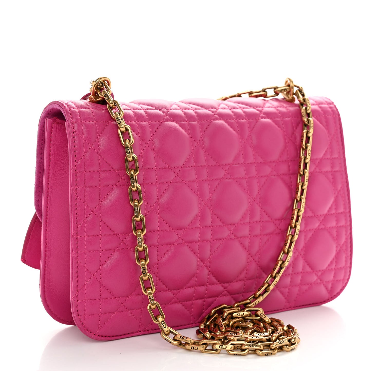 Lambskin Cannage Large Dioraddict Flap Fuchsia
