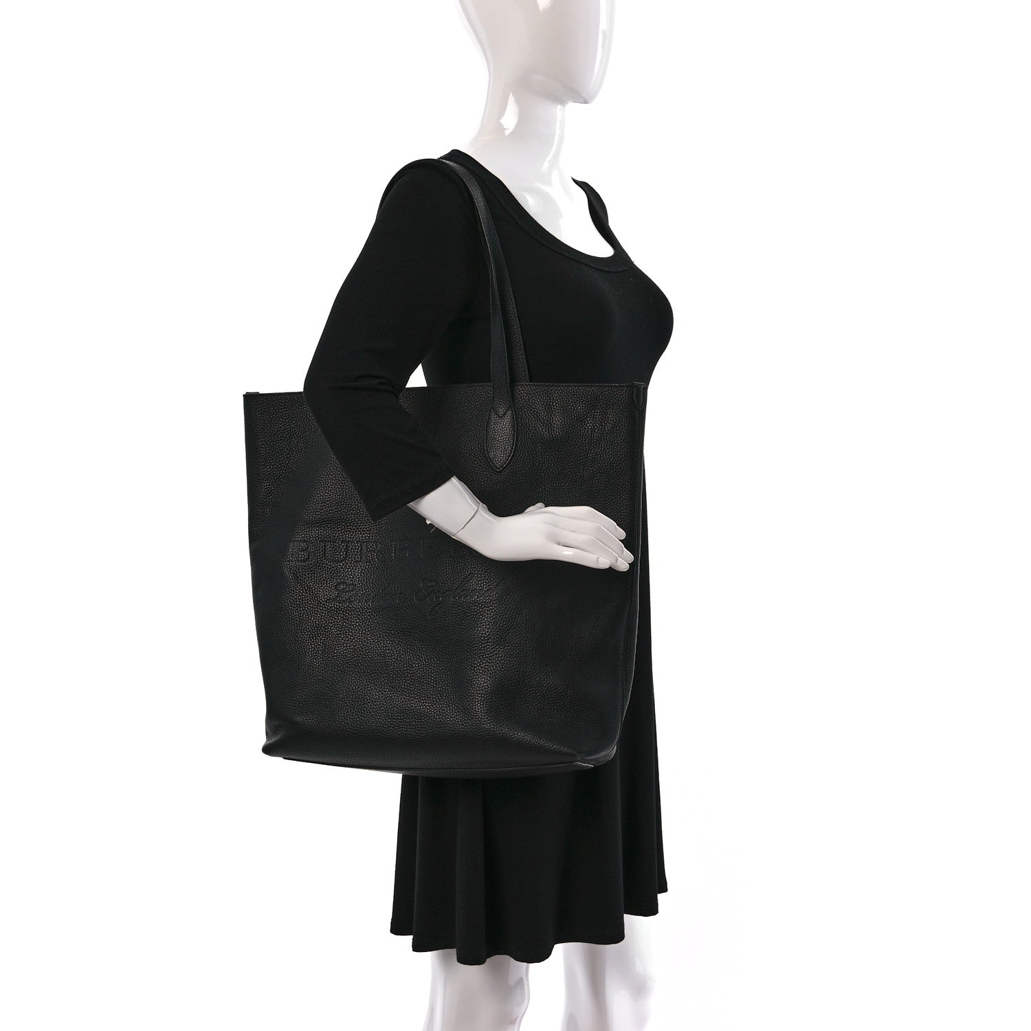 Burberry Grainy Calfskin Remington Tote Black 2 of 14