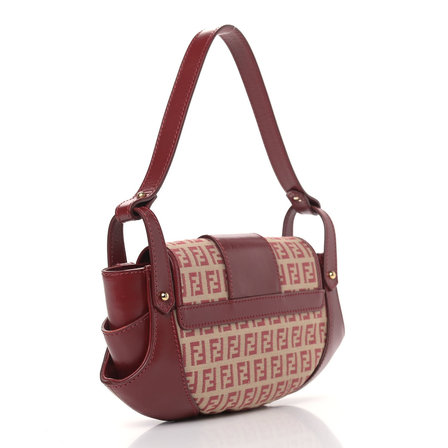 Fendi Zucchino Cuoio Ingrassato Compilation Hobo Beige Rosso 3 of 9