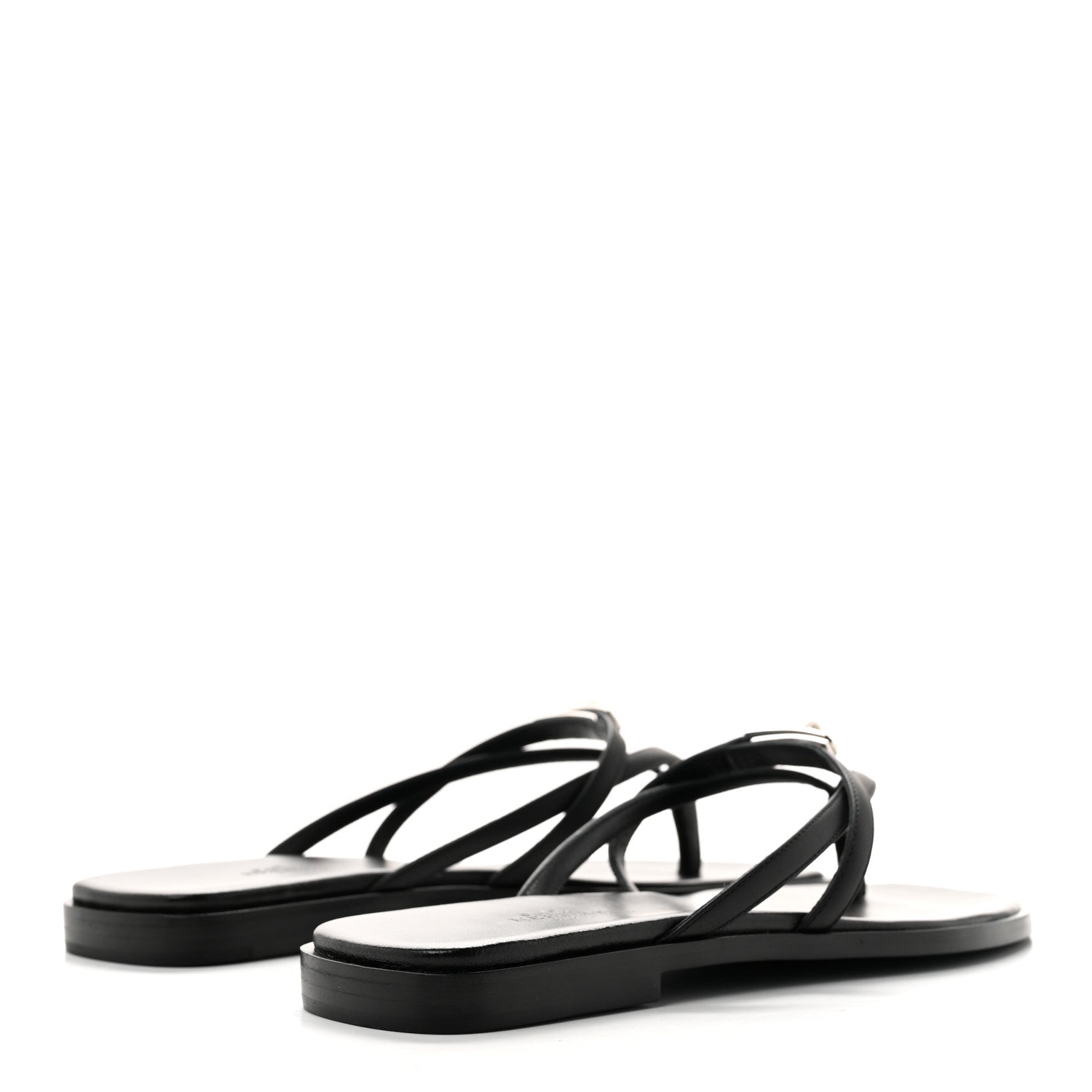 Hermes Calfskin Miss Sandals 38 Black 5 of 9