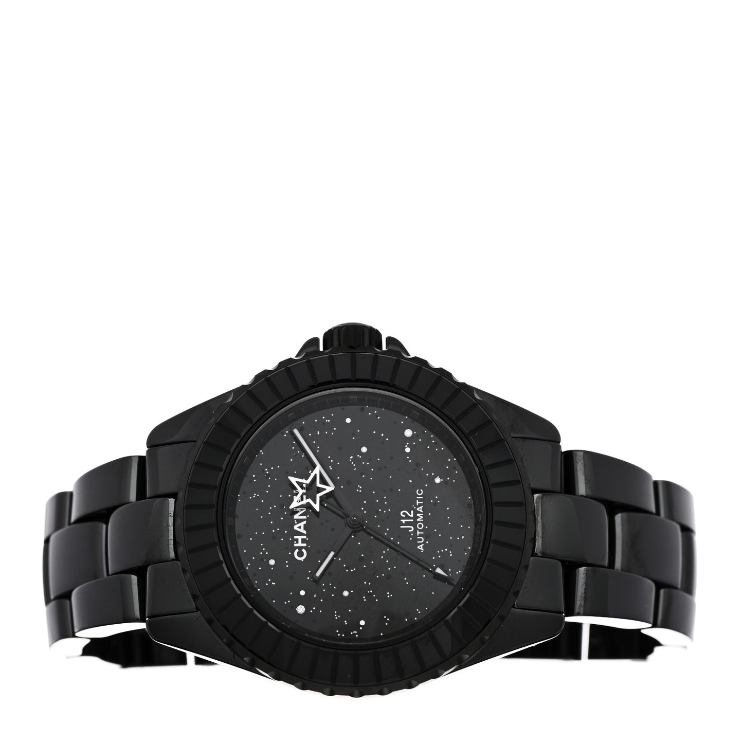 Stainless Steel Ceramic Diamond 38mm J12 Interstellar Automatic Watch Black