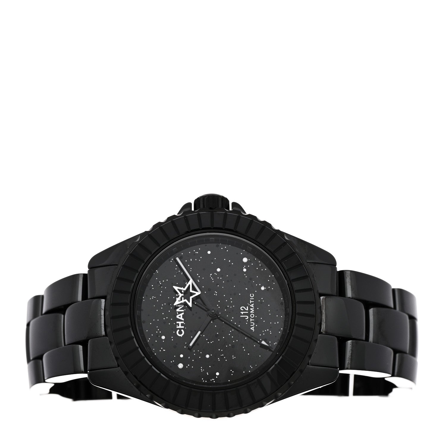 Chanel Stainless Steel Ceramic Diamond 38mm J12 Interstellar Automatic Watch Black 2 of 5