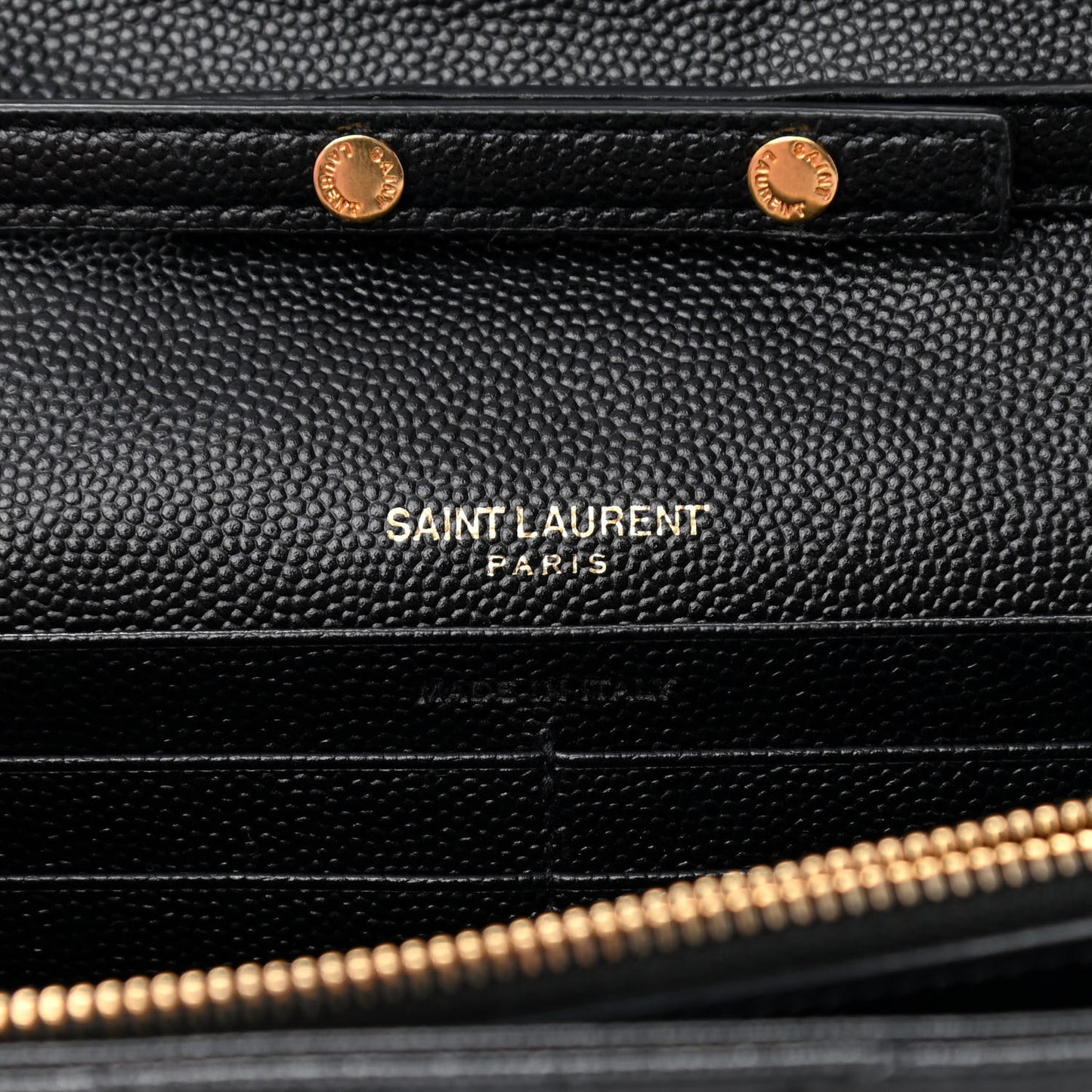 Grain De Poudre Matelasse Chevron Monogram Chain Wallet Black