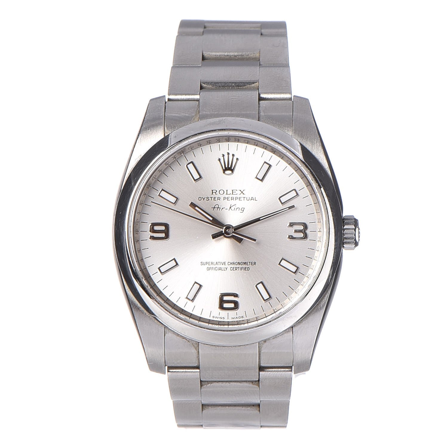 Rolex Stainless Steel 34mm Oyster Perpetual Air-King Watch Silver 114200 1 of 8