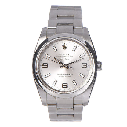 Rolex Stainless Steel 34mm Oyster Perpetual Air-King Watch Silver 114200 1 of 8
