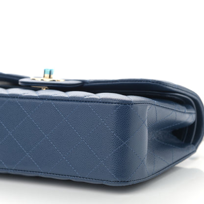 Chanel Caviar Quilted Small Double Flap Blue 10 of 10