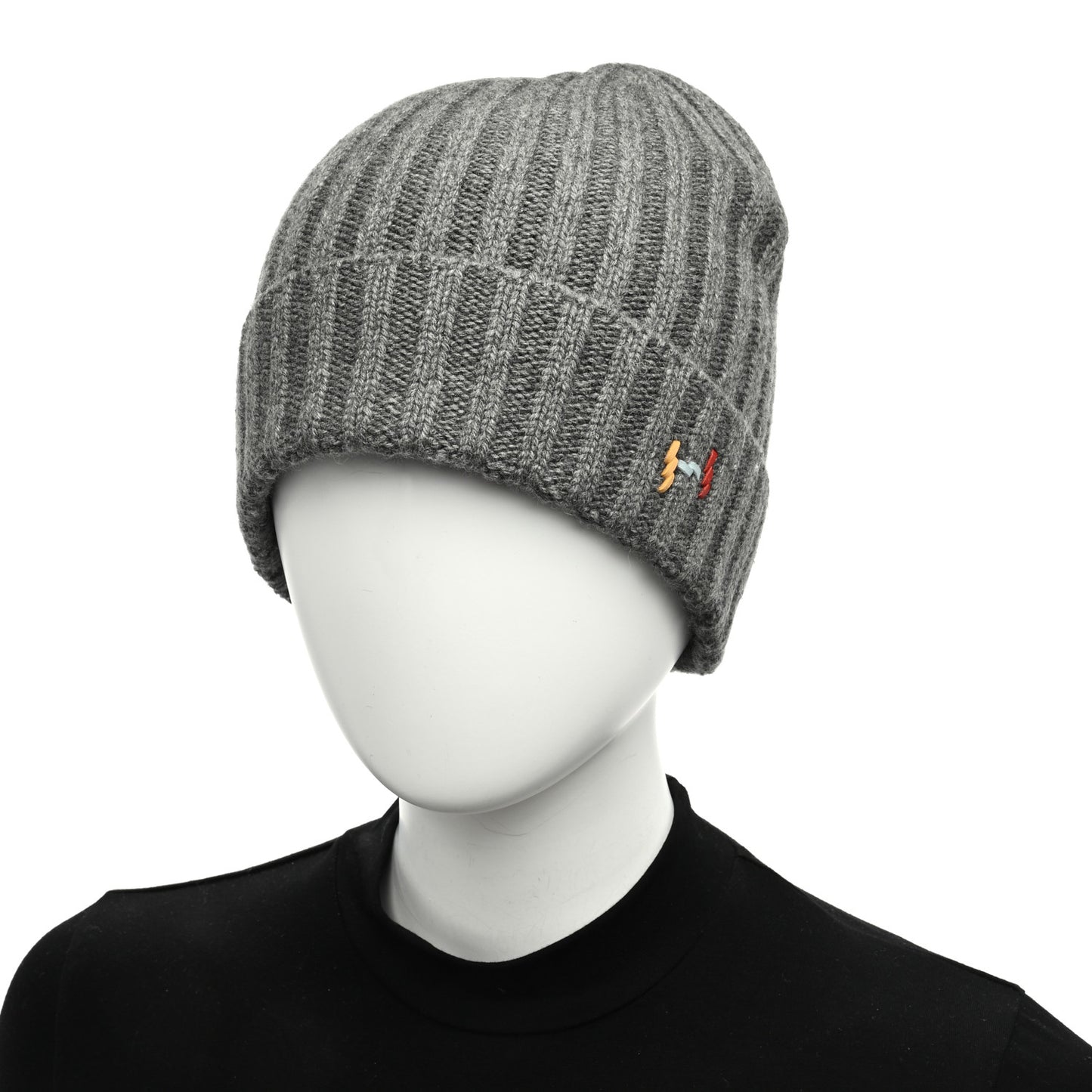 Cashmere Silk H Torsade Beanie Hat L Gris Chine