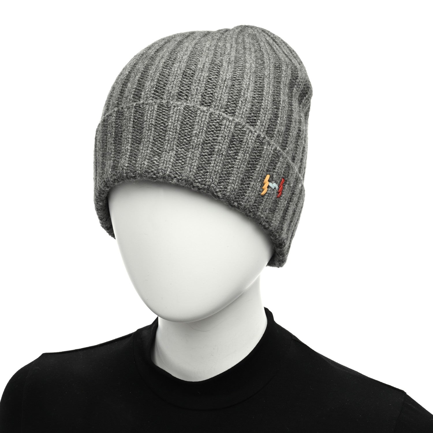 Hermes Cashmere Silk H Torsade Beanie Hat L Gris Chine 2 of 5