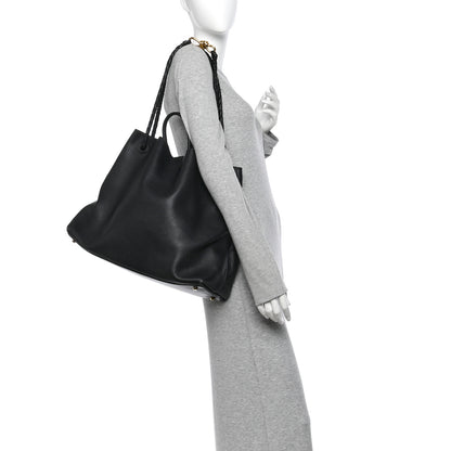 Bottega Veneta Silky Calfskin Large Andiamo Shoulder Bag Black 2 of 11