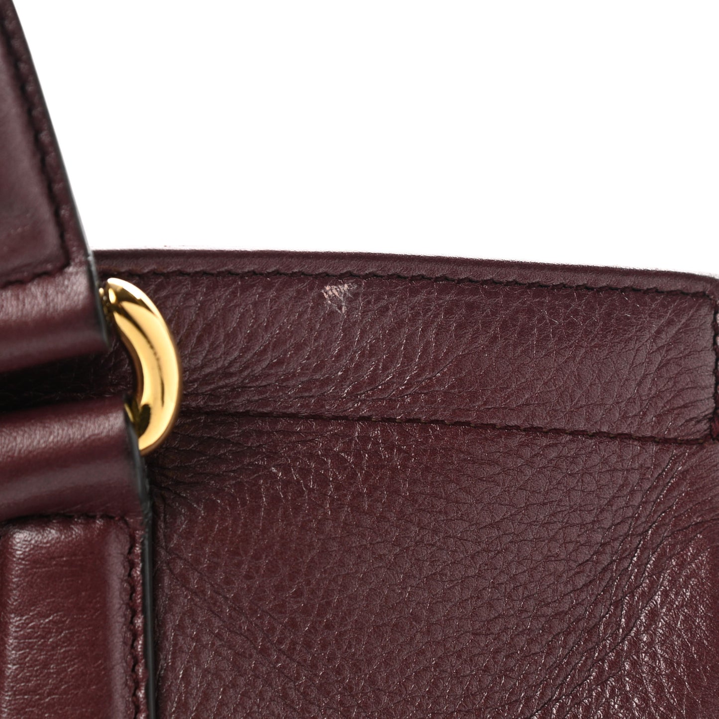 Metallic Pebbled Calfskin Medium 1973 Top Handle Satchel Burgundy