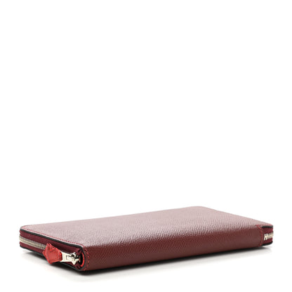 Hermes Epsom Silk'In Wallet Rouge Grenat Rose Eglantine 4 of 7